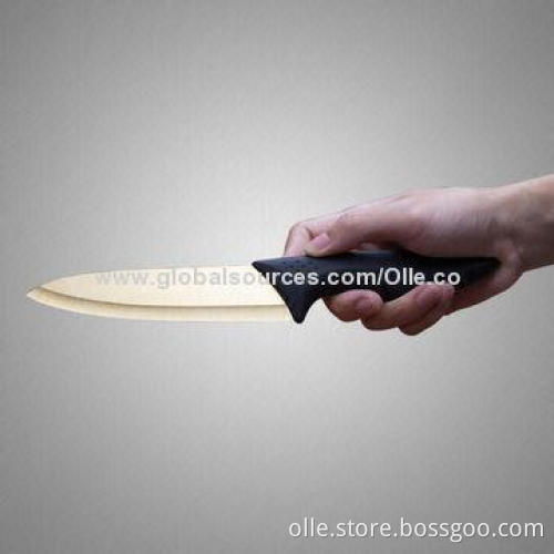 Ceramic Chef Knife with Titanium Golden Color Coating
